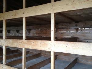 In queste celle di legno erano stivati a dormire centinaia di Prigionieri